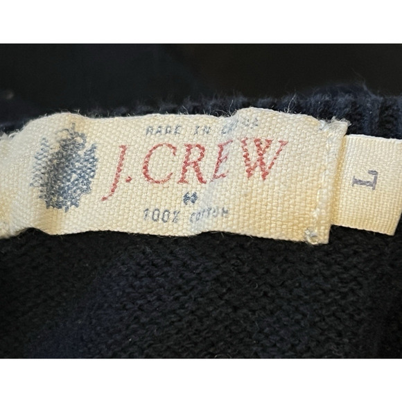 J Crew Argyle Sweater Vest Men Large Blue Crown Embroidery V Neck Cotton Preppy - Picture 2 of 10